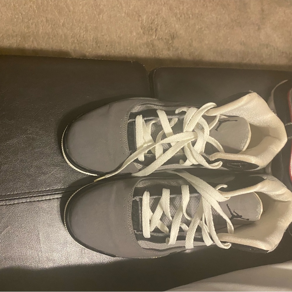 Jordan Gray and White Sneakers